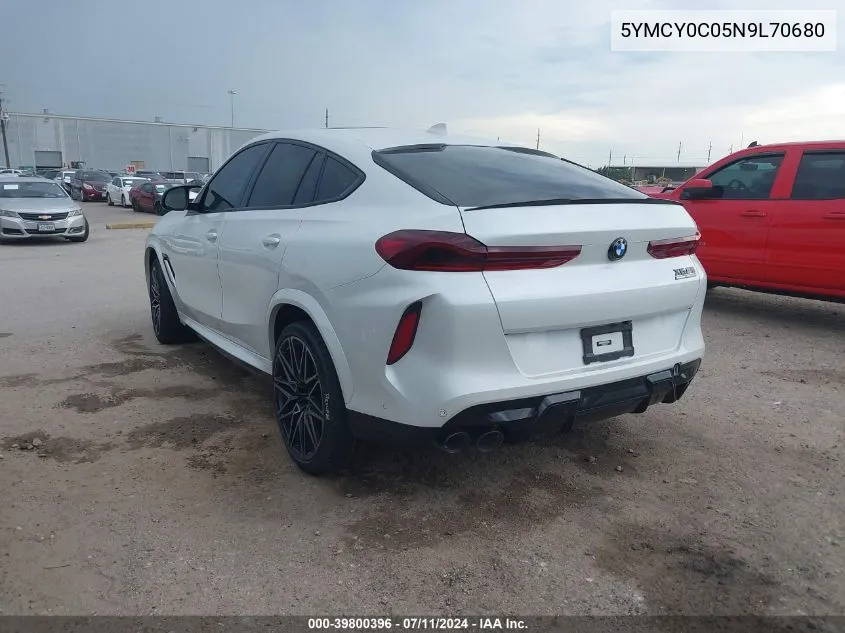 2022 BMW X6 M VIN: 5YMCY0C05N9L70680 Lot: 39800396