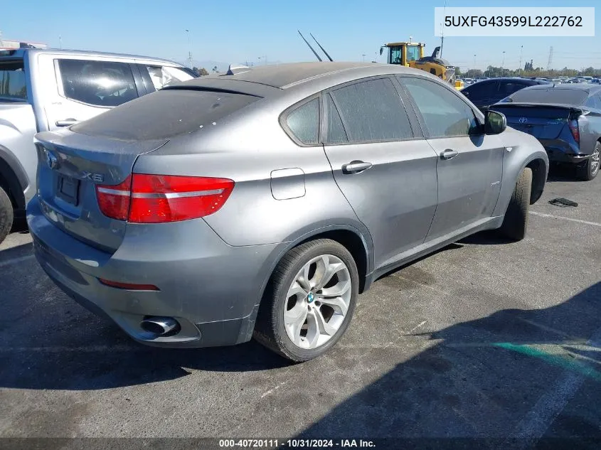 2009 BMW X6 xDrive35I VIN: 5UXFG43599L222762 Lot: 40720111