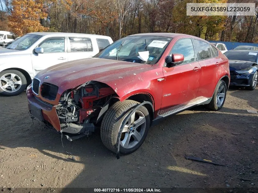 2009 BMW X6 xDrive35I VIN: 5UXFG43589L223059 Lot: 40772716