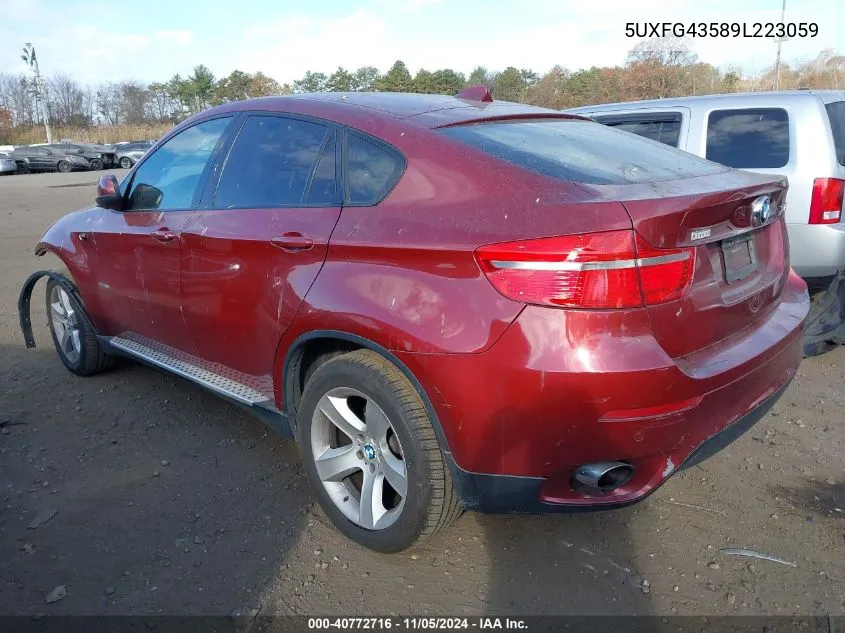 2009 BMW X6 xDrive35I VIN: 5UXFG43589L223059 Lot: 40772716