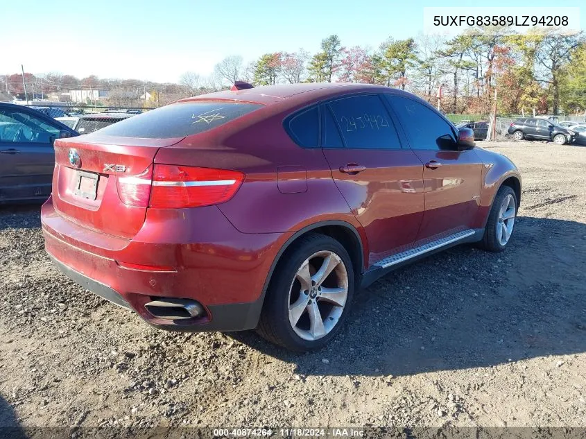 2009 BMW X6 xDrive50I VIN: 5UXFG83589LZ94208 Lot: 40874264