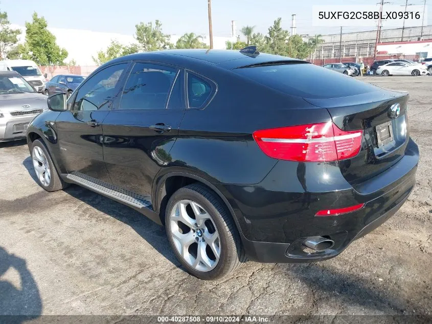 2011 BMW X6 xDrive35I VIN: 5UXFG2C58BLX09316 Lot: 40287508