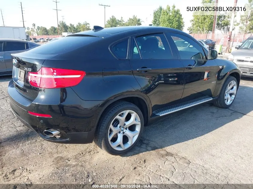 2011 BMW X6 xDrive35I VIN: 5UXFG2C58BLX09316 Lot: 40287508