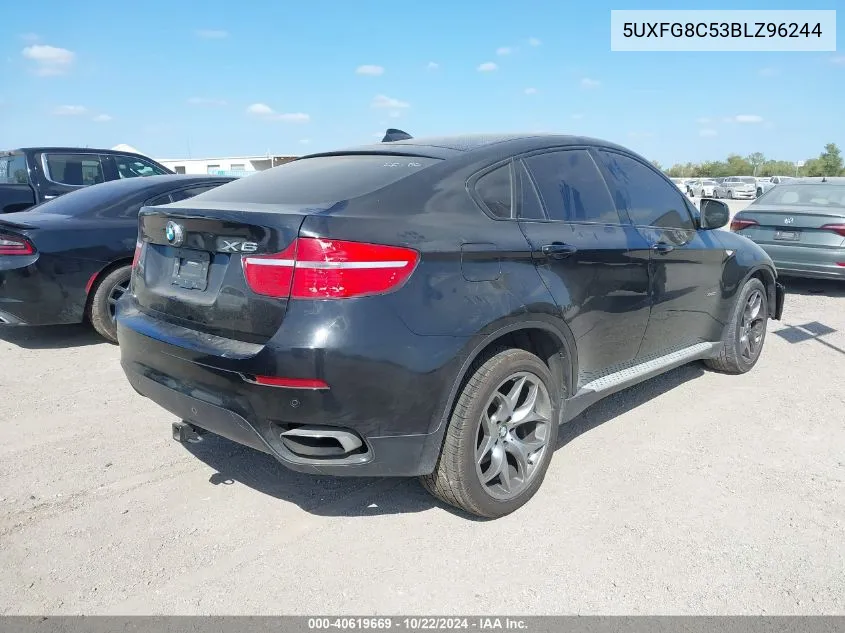 2011 BMW X6 xDrive50I VIN: 5UXFG8C53BLZ96244 Lot: 40619669