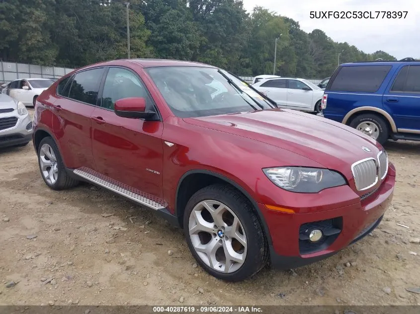 2012 BMW X6 xDrive35I VIN: 5UXFG2C53CL778397 Lot: 40287619