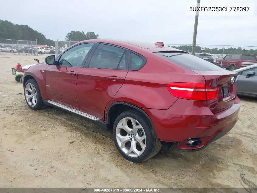 2012 BMW X6 xDrive35I VIN: 5UXFG2C53CL778397 Lot: 40287619