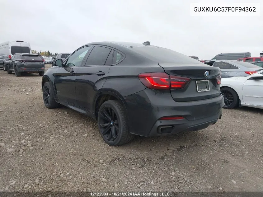 2015 BMW X6 50I VIN: 5UXKU6C57F0F94362 Lot: 12122903