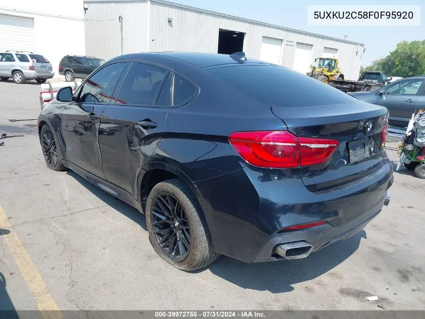 2015 BMW X6 xDrive35I VIN: 5UXKU2C58F0F95920 Lot: 39972755