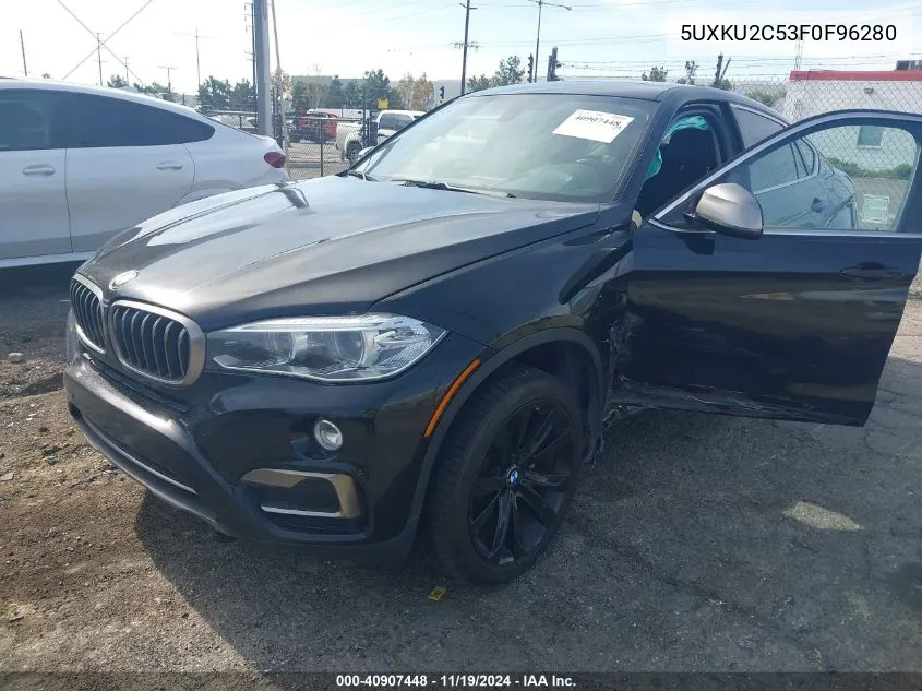 2015 BMW X6 xDrive35I VIN: 5UXKU2C53F0F96280 Lot: 40907448