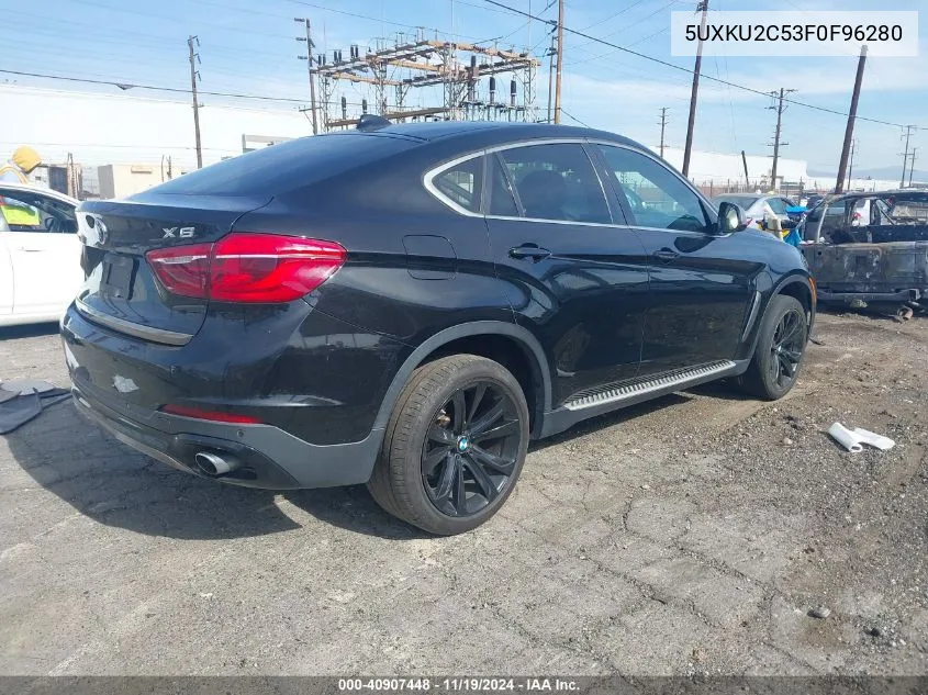 2015 BMW X6 xDrive35I VIN: 5UXKU2C53F0F96280 Lot: 40907448