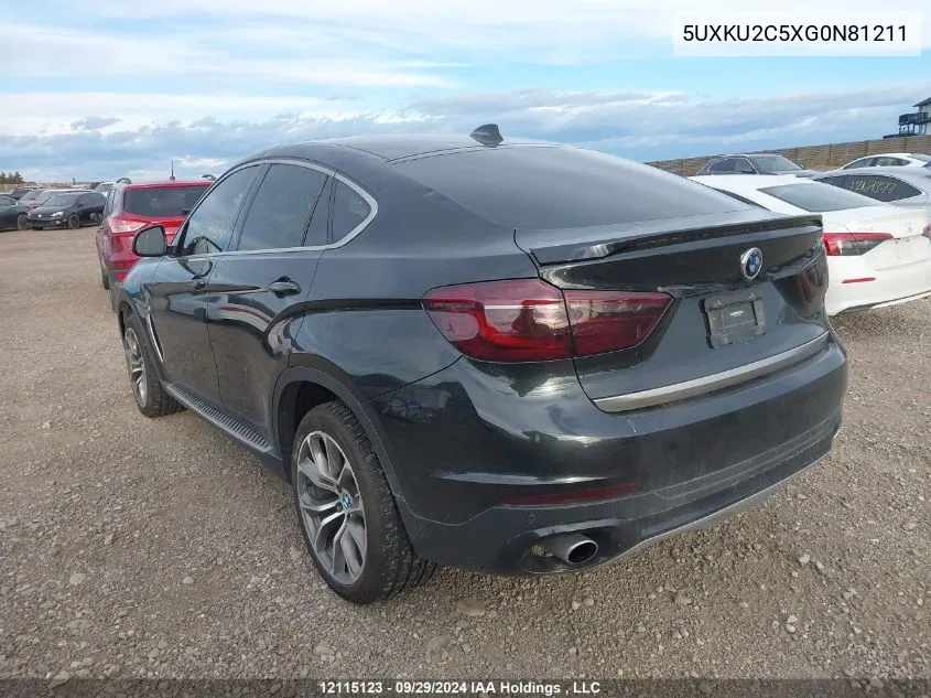 2016 BMW X6 VIN: 5UXKU2C5XG0N81211 Lot: 12115123