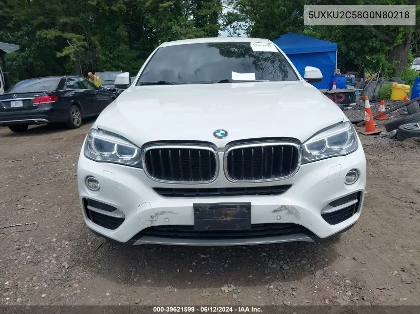 2016 BMW X6 xDrive35I VIN: 5UXKU2C58G0N80218 Lot: 39621599