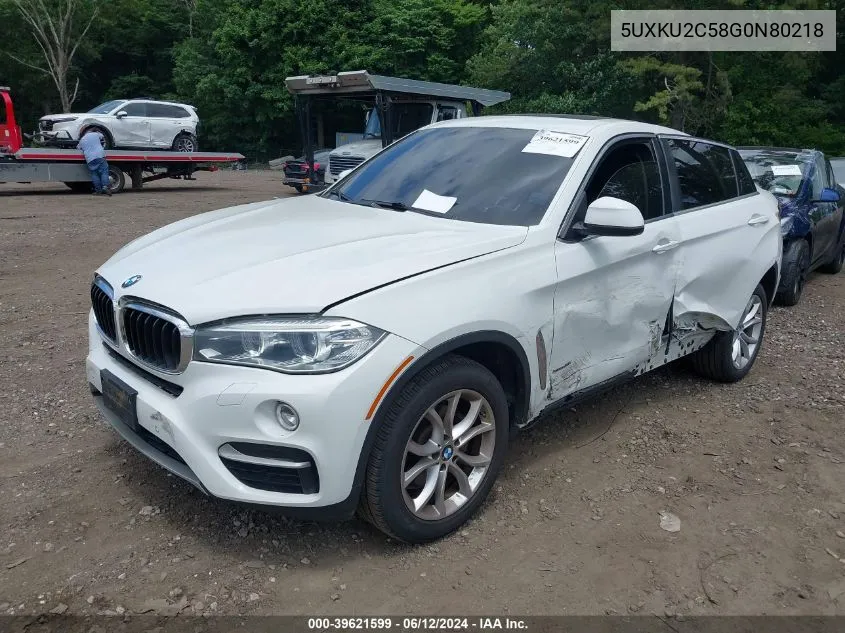 2016 BMW X6 xDrive35I VIN: 5UXKU2C58G0N80218 Lot: 39621599