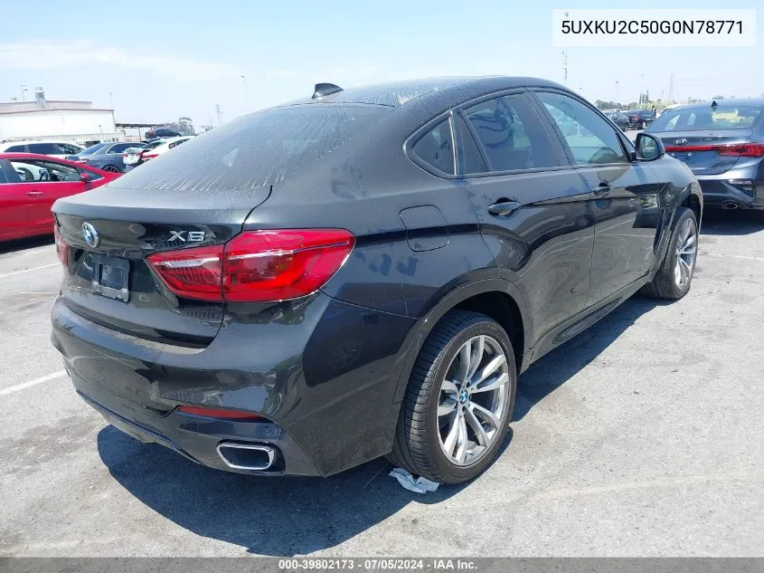 2016 BMW X6 xDrive35I VIN: 5UXKU2C50G0N78771 Lot: 39802173