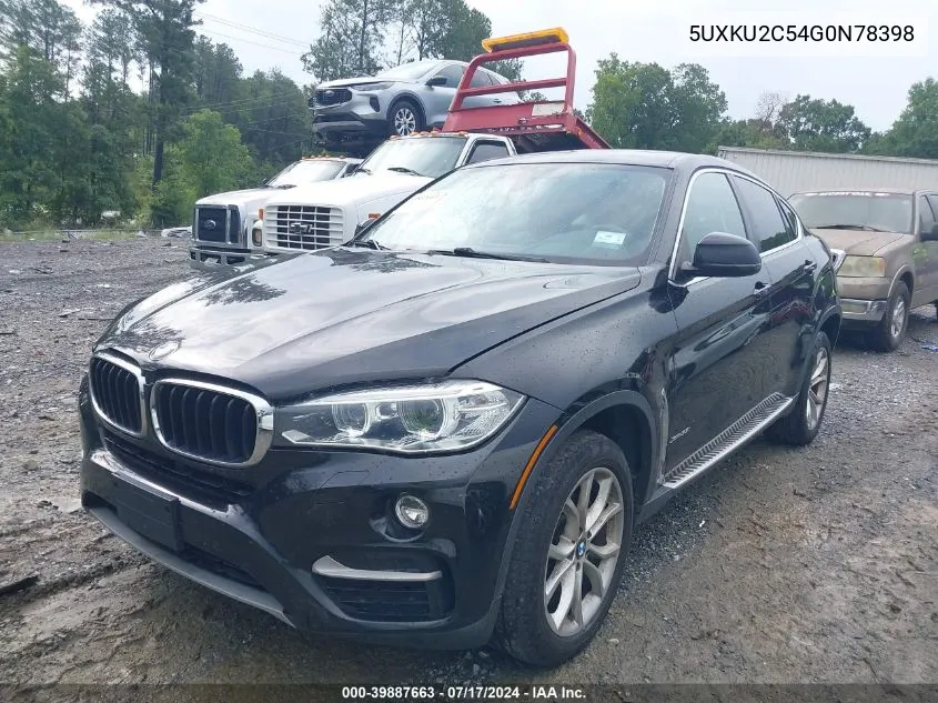 2016 BMW X6 xDrive35I VIN: 5UXKU2C54G0N78398 Lot: 39887663