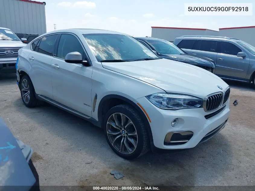 5UXKU0C59G0F92918 2016 BMW X6 Sdrive35I