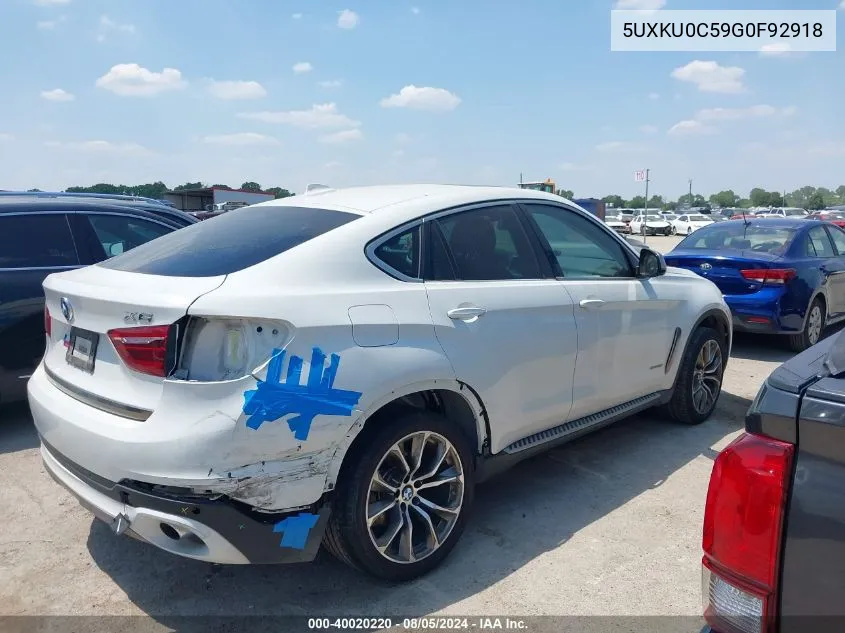 5UXKU0C59G0F92918 2016 BMW X6 Sdrive35I