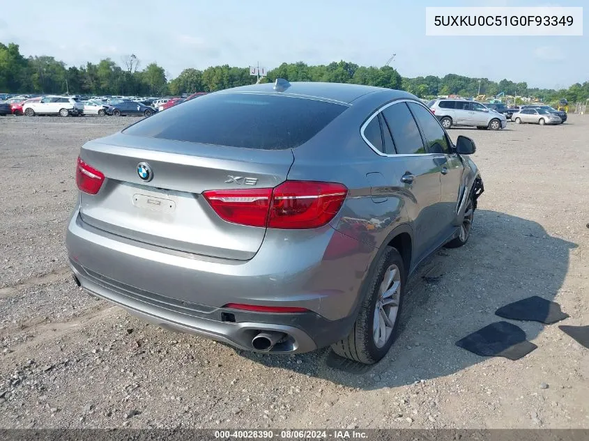 2016 BMW X6 Sdrive35I VIN: 5UXKU0C51G0F93349 Lot: 40028390