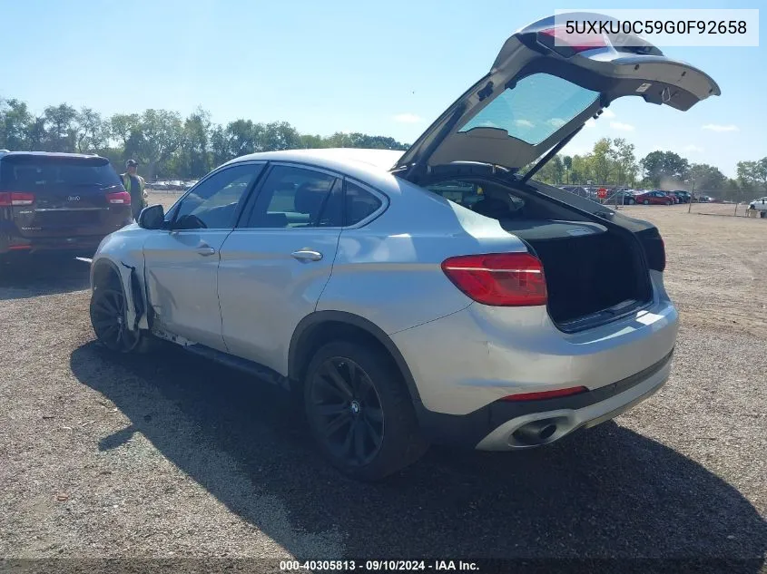 2016 BMW X6 Sdrive35I VIN: 5UXKU0C59G0F92658 Lot: 40305813