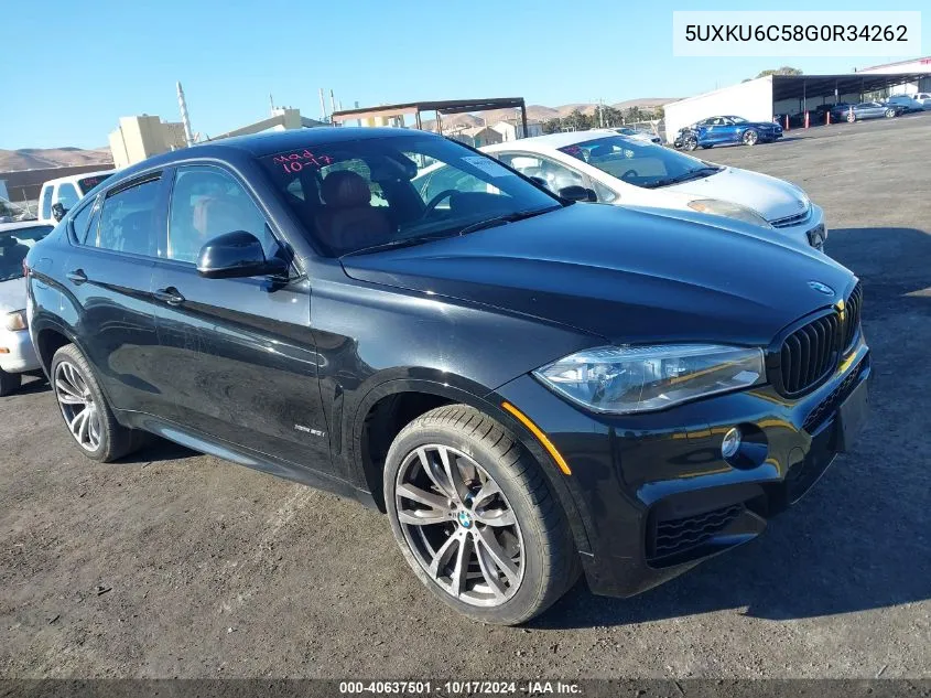 2016 BMW X6 xDrive50I VIN: 5UXKU6C58G0R34262 Lot: 40637501