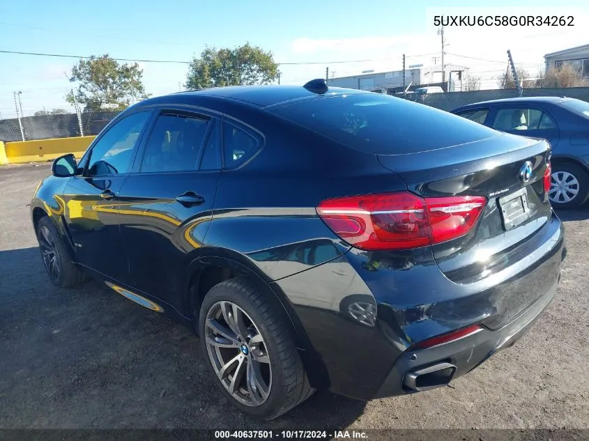 2016 BMW X6 xDrive50I VIN: 5UXKU6C58G0R34262 Lot: 40637501