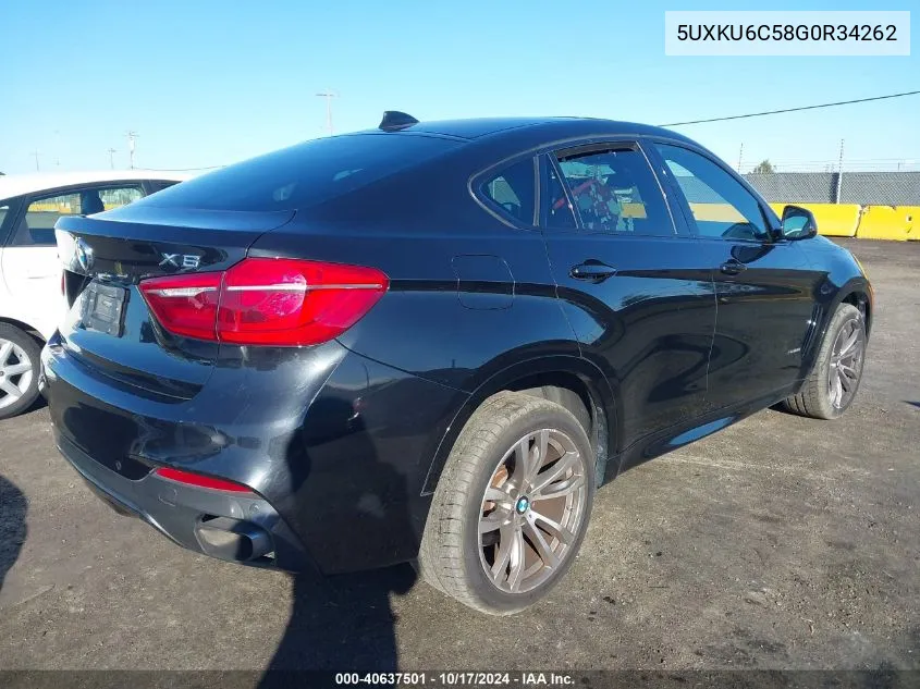 2016 BMW X6 xDrive50I VIN: 5UXKU6C58G0R34262 Lot: 40637501