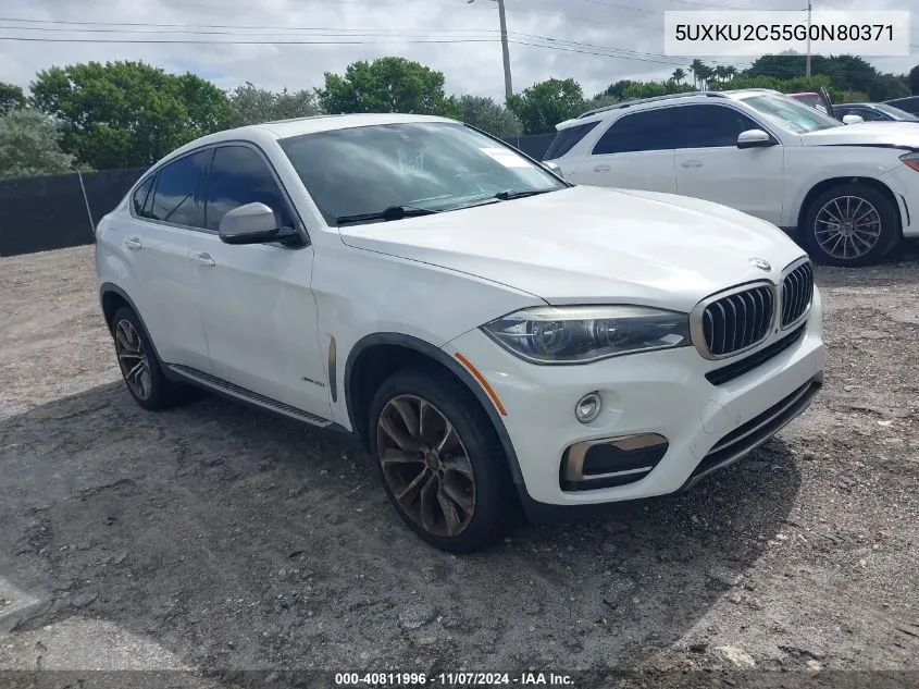 2016 BMW X6 xDrive35I VIN: 5UXKU2C55G0N80371 Lot: 40811996