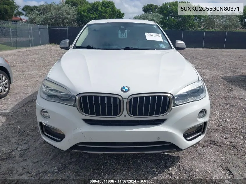 2016 BMW X6 xDrive35I VIN: 5UXKU2C55G0N80371 Lot: 40811996