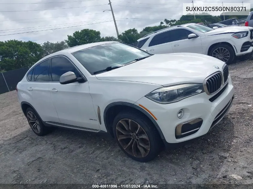 2016 BMW X6 xDrive35I VIN: 5UXKU2C55G0N80371 Lot: 40811996