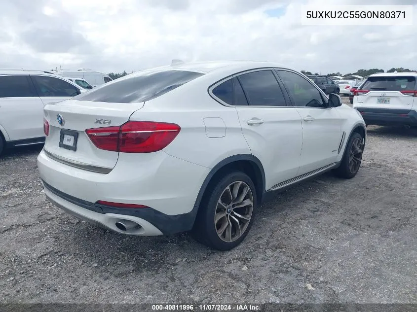 2016 BMW X6 xDrive35I VIN: 5UXKU2C55G0N80371 Lot: 40811996