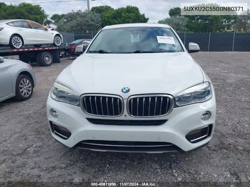 2016 BMW X6 xDrive35I VIN: 5UXKU2C55G0N80371 Lot: 40811996