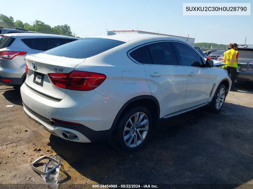 2017 BMW X6 xDrive35I VIN: 5UXKU2C30H0U28790 Lot: 39454968