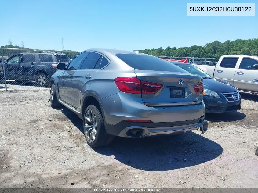 2017 BMW X6 xDrive35I VIN: 5UXKU2C32H0U30122 Lot: 39477709