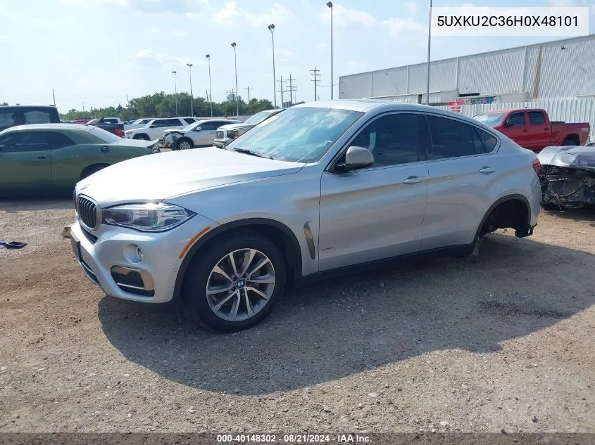 2017 BMW X6 xDrive35I VIN: 5UXKU2C36H0X48101 Lot: 40148302