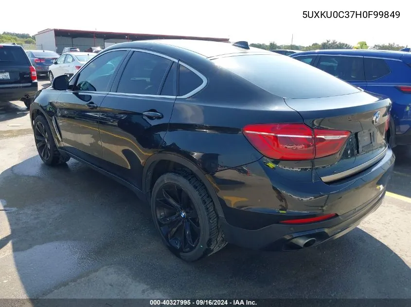 2017 BMW X6 Sdrive35I VIN: 5UXKU0C37H0F99849 Lot: 40327995