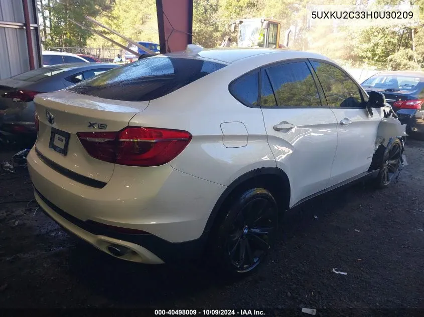 2017 BMW X6 xDrive35I VIN: 5UXKU2C33H0U30209 Lot: 40498009