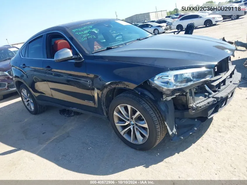 5UXKU2C36H0U29118 2017 BMW X6 xDrive35I