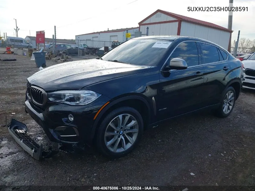 2017 BMW X6 xDrive35I VIN: 5UXKU2C35H0U28591 Lot: 40675086