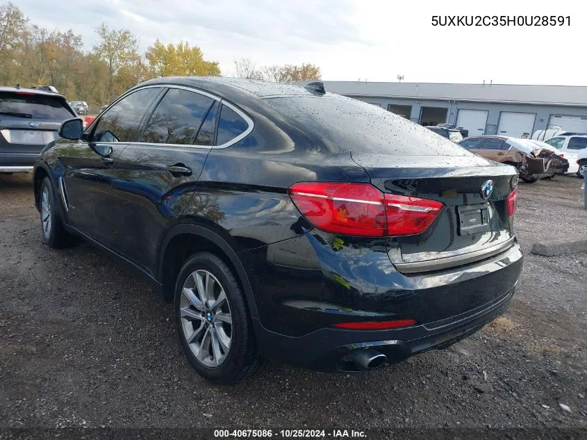 2017 BMW X6 xDrive35I VIN: 5UXKU2C35H0U28591 Lot: 40675086