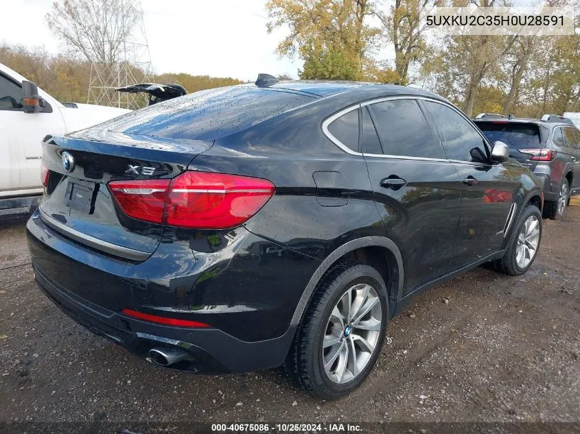 2017 BMW X6 xDrive35I VIN: 5UXKU2C35H0U28591 Lot: 40675086