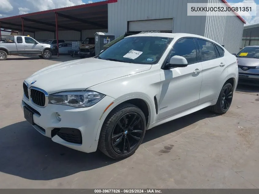 2018 BMW X6 Sdrive35I VIN: 5UXKU0C52J0G81351 Lot: 39677826