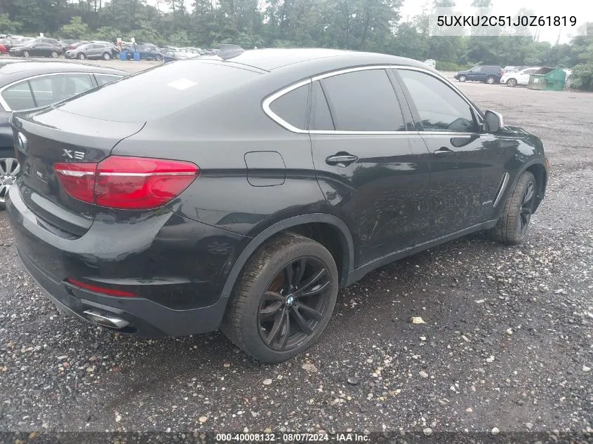 2018 BMW X6 xDrive35I VIN: 5UXKU2C51J0Z61819 Lot: 40008132