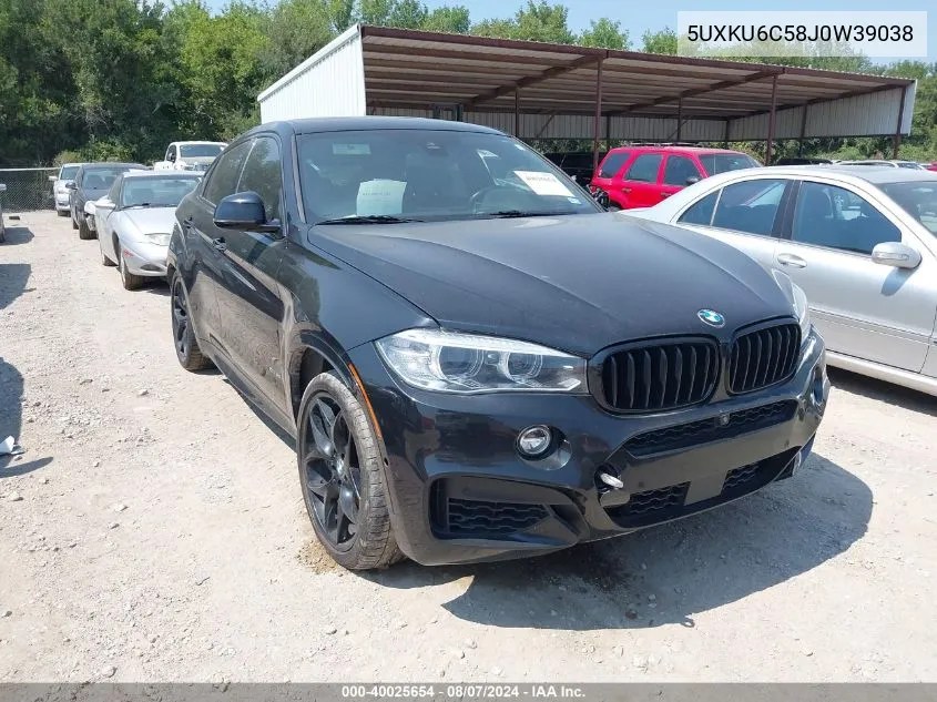 2018 BMW X6 xDrive50I VIN: 5UXKU6C58J0W39038 Lot: 40025654