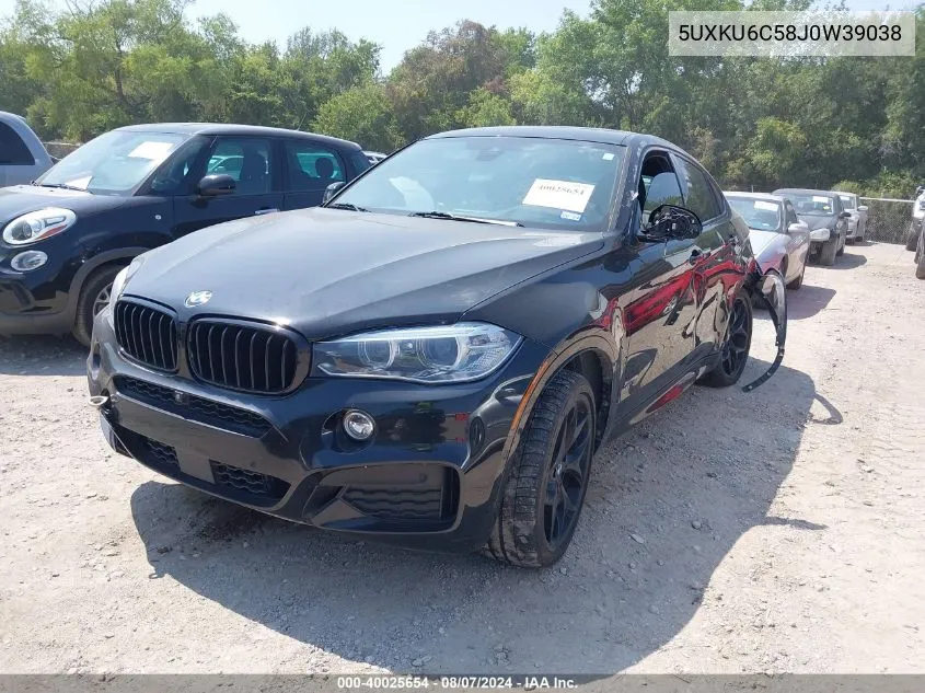 2018 BMW X6 xDrive50I VIN: 5UXKU6C58J0W39038 Lot: 40025654