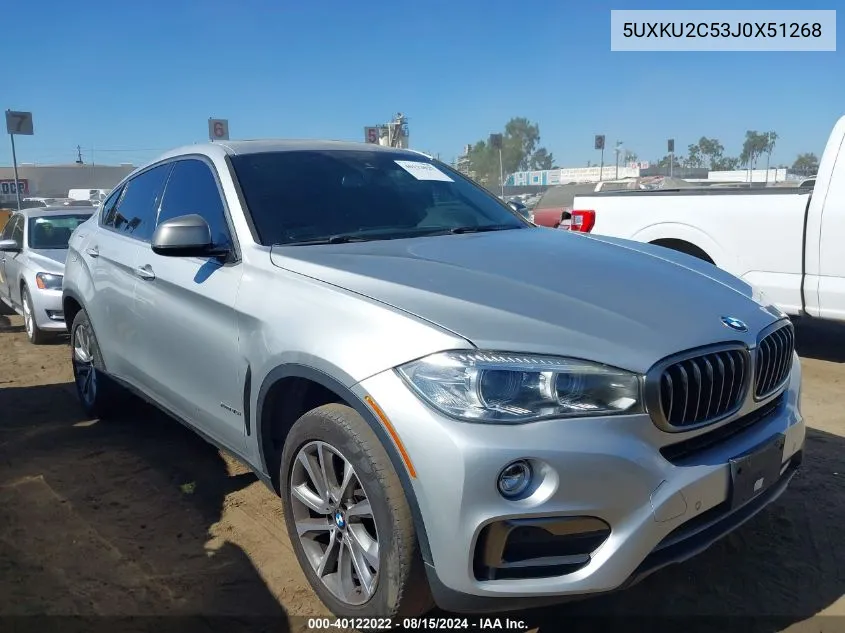 2018 BMW X6 xDrive35I VIN: 5UXKU2C53J0X51268 Lot: 40122022