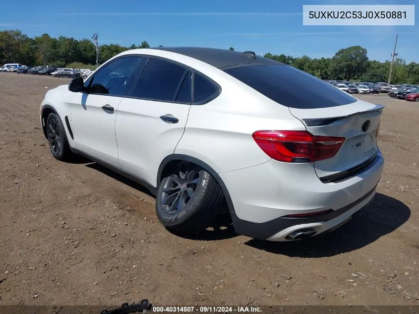 2018 BMW X6 xDrive35I VIN: 5UXKU2C53J0X50881 Lot: 40314507