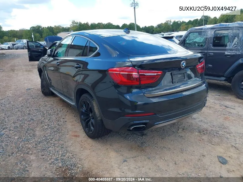 2018 BMW X6 xDrive35I VIN: 5UXKU2C59J0X49427 Lot: 40405887