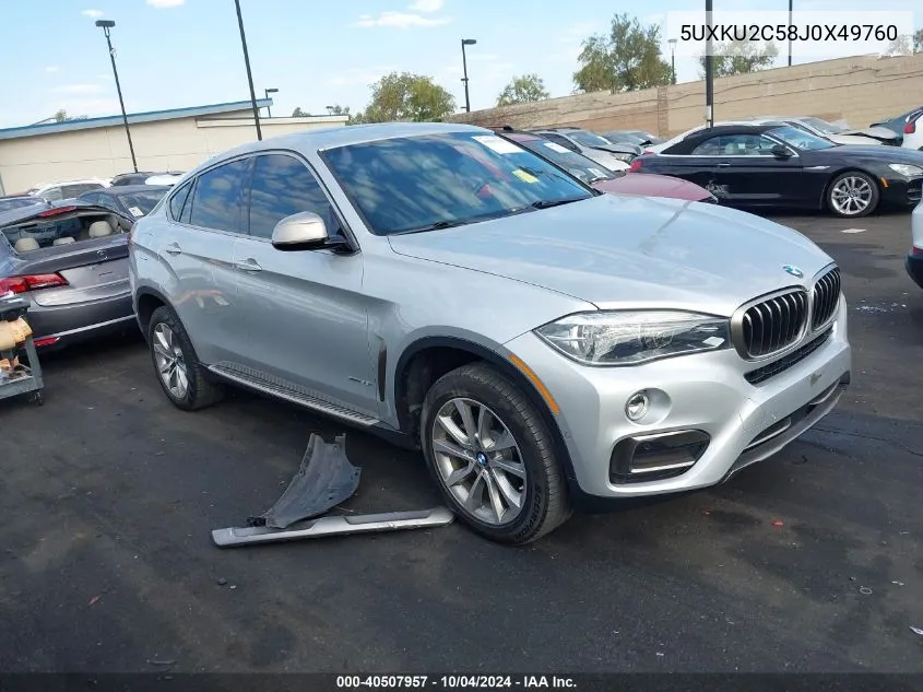 2018 BMW X6 xDrive35I VIN: 5UXKU2C58J0X49760 Lot: 40507957