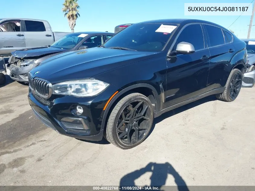 2018 BMW X6 Sdrive35I VIN: 5UXKU0C54J0G81187 Lot: 40822768