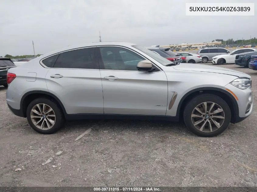 2019 BMW X6 xDrive35I VIN: 5UXKU2C54K0Z63839 Lot: 39731015